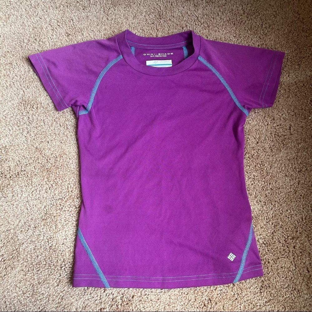Columbia omnishade sun protection girls small S purple good used condition tee